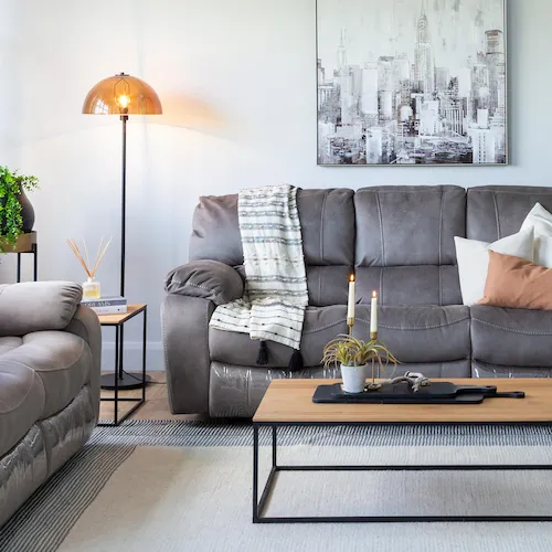 Bradford Faux Suede Sofa from EZ Living Furniture.