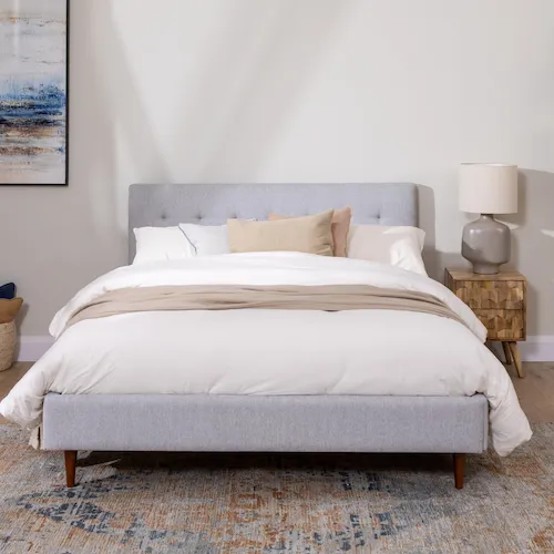 Cairo Silver Fabric Bed Frame from EZ Living Furniture.
