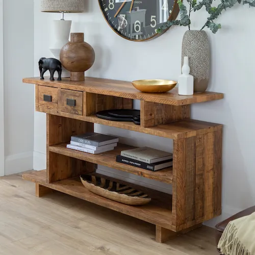 Polygon Reclaimed Wood Console Table.