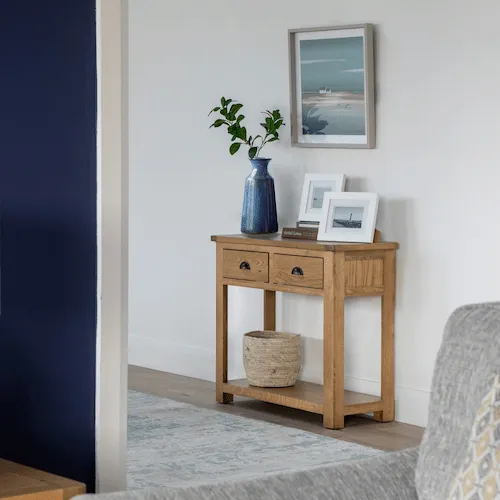 Canterbury oak console table from EZ Living Furniture.