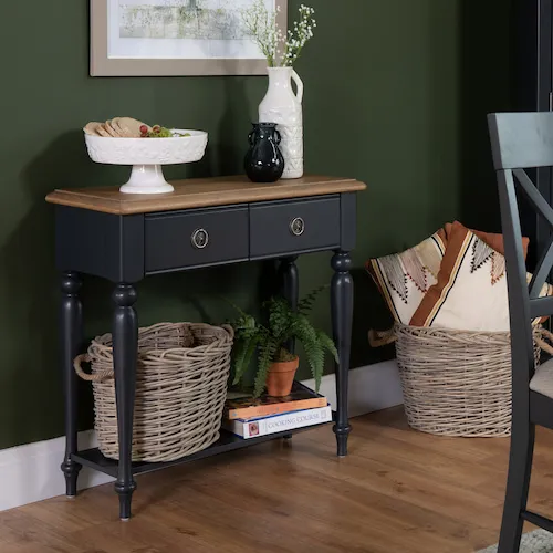 Toulouse Grey and oak console table from EZ Living Furniture.
