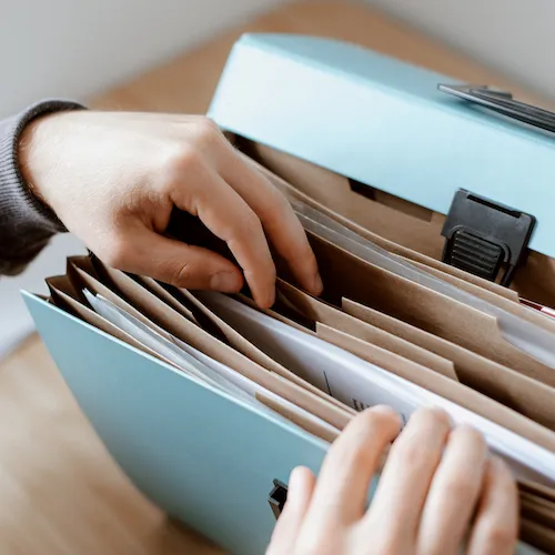 Folder with documents.