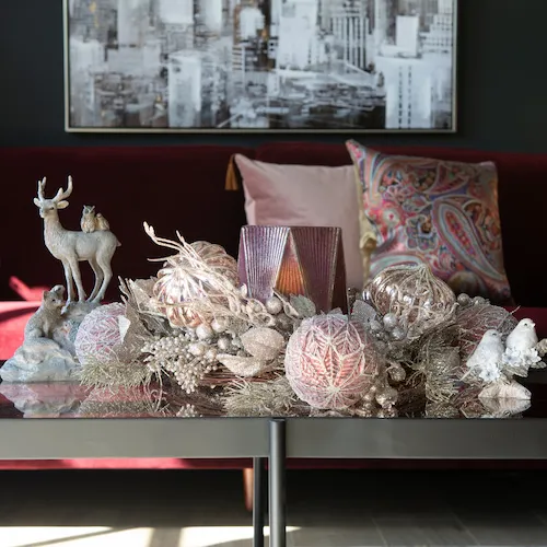 Pink and gold baubles from EZ Living Furniture.