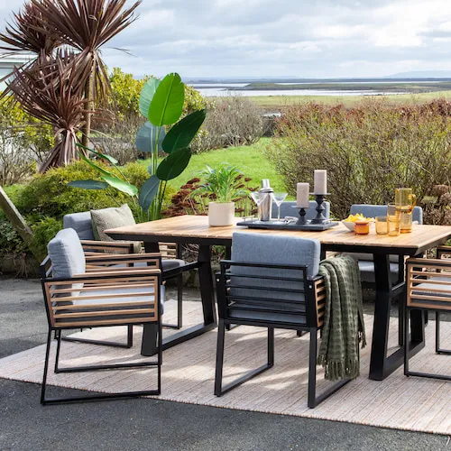 Howth 6 Garden Dining Chairs and Table from EZ Living Furniture.