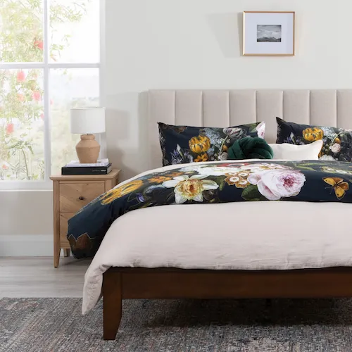 Dallas Wood and Fabric Bed Frame from EZ Living Furniture.
