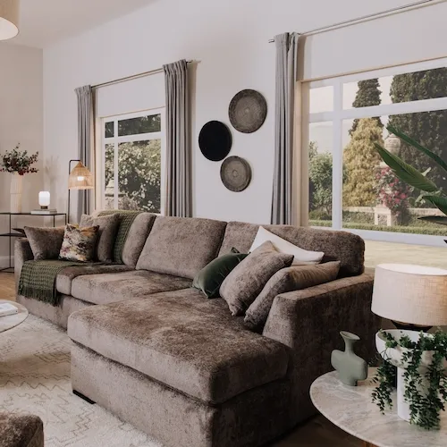 Naples Brown RHF Corner Chaise from EZ Living Furniture.