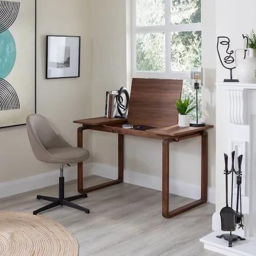 Orbit Walnut Writing Desk from EZ Living Furniture.