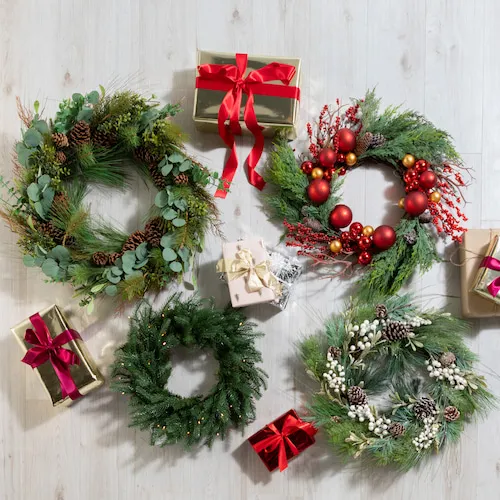 A seletion of Christmas wreaths from EZ Living Furniture.