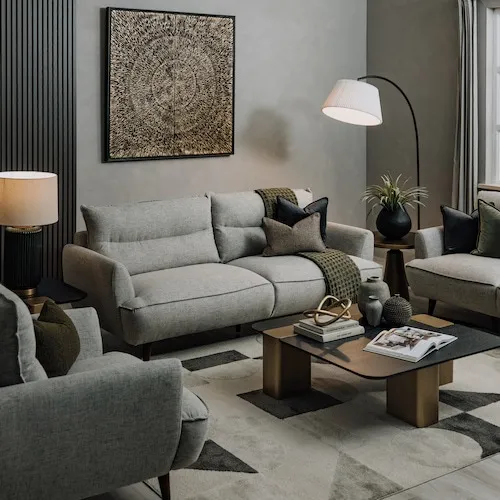 Marlyn 2.5 seater Silver fabric sofa from EZ Living Furniture.