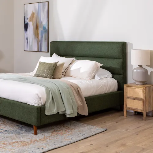 Ebony Green Fabric Bed Frame from EZ Living Furniture.