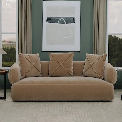 Carla 3 Seater Taupe Fabric Sofa from EZ Living Furniture.
