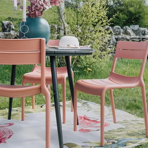 Alba Pink Outdoor Dining Chairs At EZ Living Furniture.