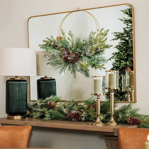 Festive Pine Cone Garland & Wreath from EZ Living Furniture.