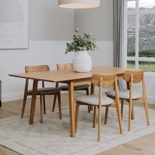Bari Extendable Oak Dining Table 140cm-200cm at EZ Living Furniture.