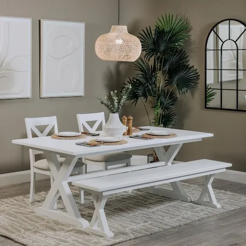 Hampton White Rectangular Dining Table at EZ Living Furniture.