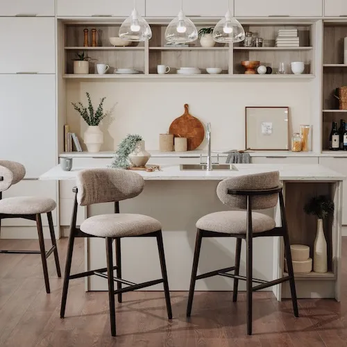 Hazel Beige Fabric Counter Bar Stool at EZ Living Furniture.