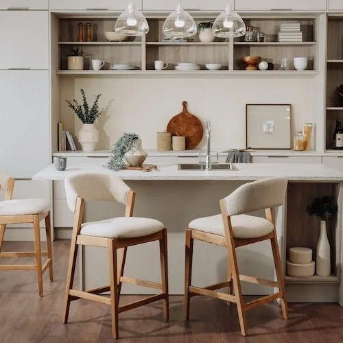 Renvyle Cream Linen Counter Bar Stool at EZ Living Furniture.
