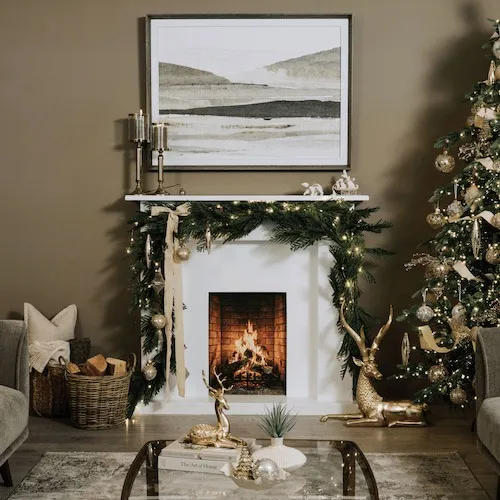 Luxurious gold Christmas theme at EZ Living Furniture.