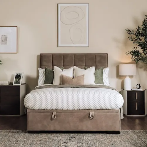 Sadie Mocha Ottoman Bed at EZ Living Furniture.