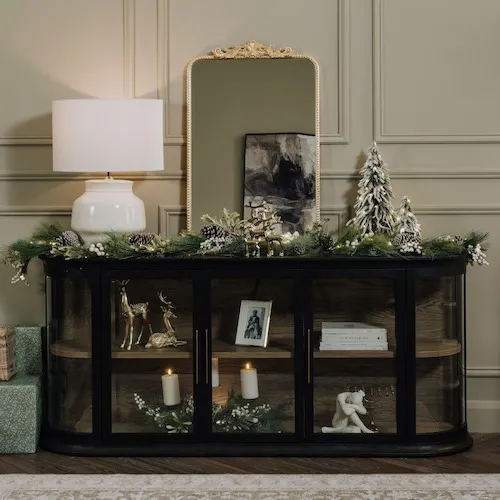 Astoria Sideboard with Christmas ornaments at EZ Living Furniture.
