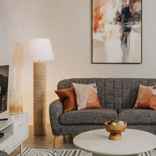 Melody Floor Lamp with Harper Sofa at EZ Living Furniture.