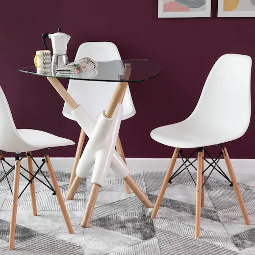 Kuga white dining chairs from EZ Living Furniture.
