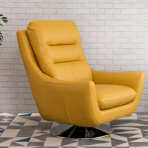 Swift swivel yellow armchair from EZ Living Furniture.