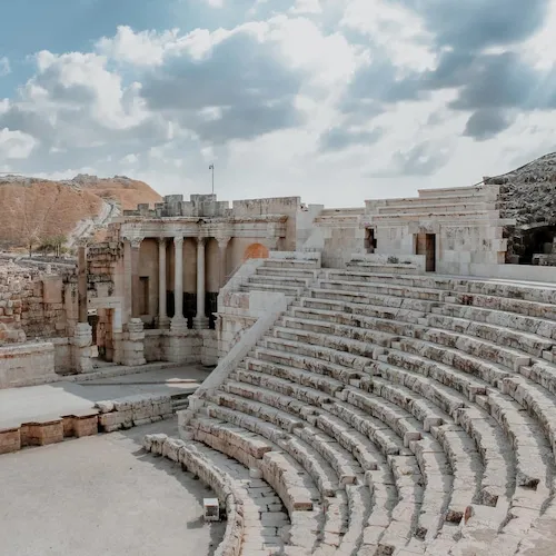 Stone seating.