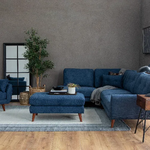 Caoimhe blue corner sofa from EZ Living Furniture.