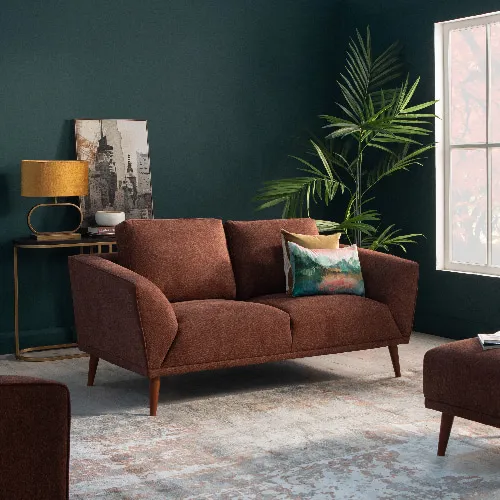 Freya 3 seater rust sofa from EZ Living Furniture.
