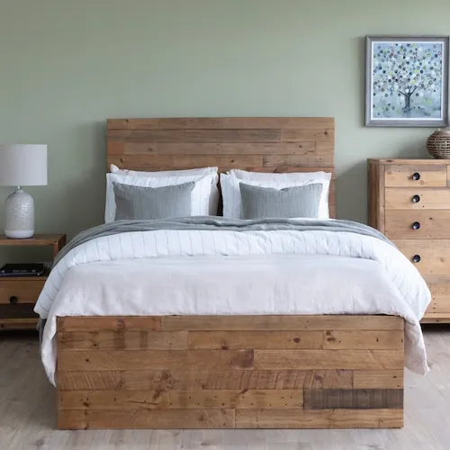 San Francisco reclaimed pine bed frame from EZ Living Furniture.