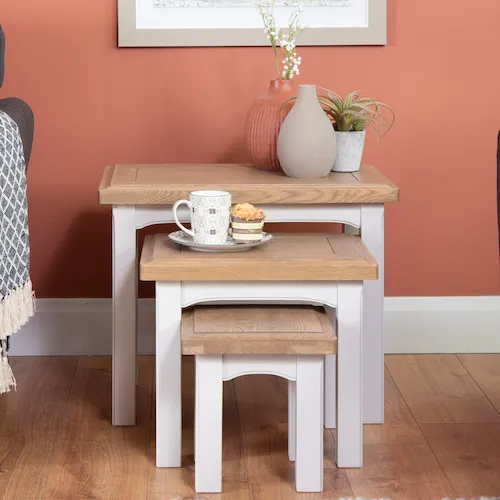 Georgia grey oak nest of tables from EZ Living Furniture.