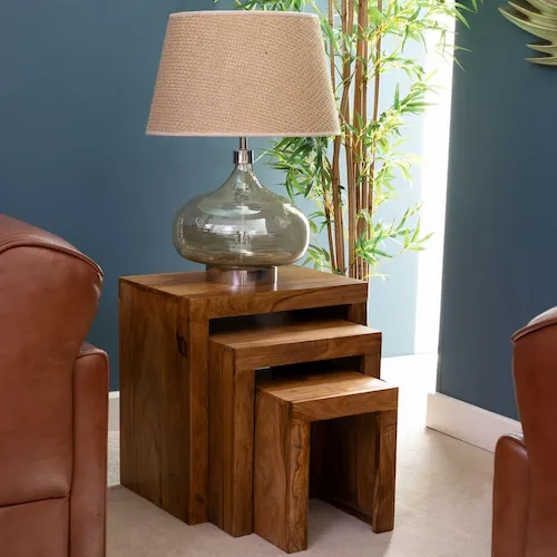 India Sheesham wood nest of tables from EZ Living Furniture.