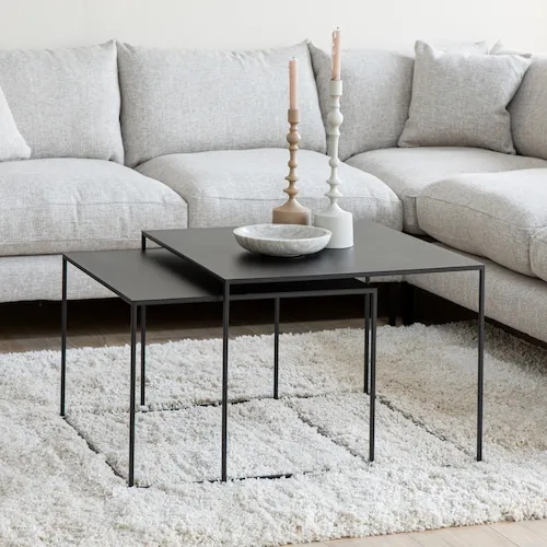 Pebble Black Nest of Tables from EZ Living Furniture.