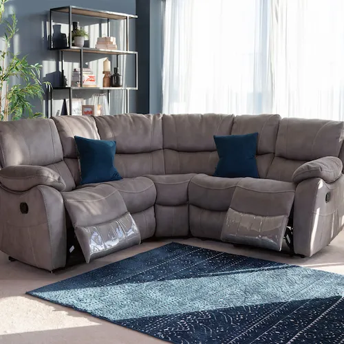 Hannah grey reclining sofa from EZ Living Furniture.