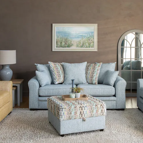 Valencia grey fabric sofa from EZ Living Furniture.