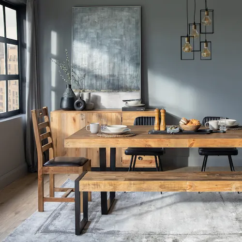 San Francisco reclaimed pine dining table from EZ Living Furniture.