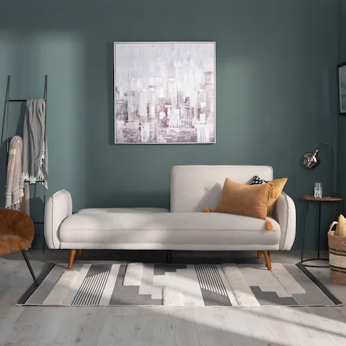 Pluto 3 seater silver sofa bed from EZ Living Furniture.