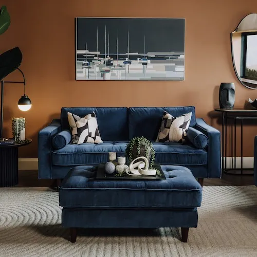 Genoa Petrol Blue Sofa at EZ Living Furniture.