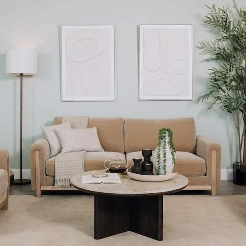 3 Seater Mink Velvet Miller Sofa From EZ Living Furniture.