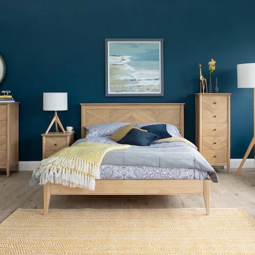 Chevron Oak and Pine Bedroom Set at EZ Living Furniture.