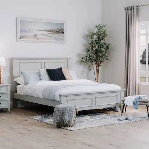 Joseph grey bedroom set at EZ Living Furniture.