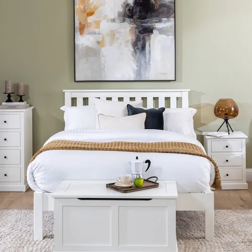 Atlas white bedroom range at EZ Living Furniture.