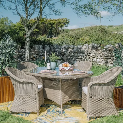Seville Oval Rattan Garden Table at EZ Living Furniture.