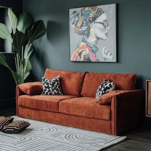 Pierce Dark Orange Sofa Bed at EZ Living Furniture.