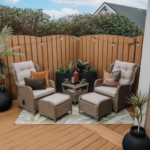 Laurel 2 Recliner Ottoman Wicker Sets With Table at EZ Living Furniture.