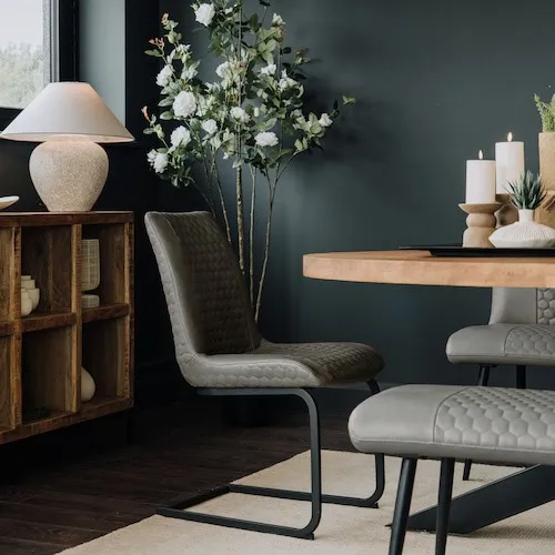 Barton Grey Faux Leather Dining Chair