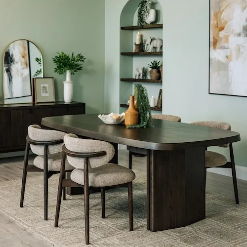 Dark Brown Rimini Dining Table at EZ Living Furniture.